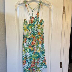 Hurley Floral Print Dress - Green, Yellow, Red